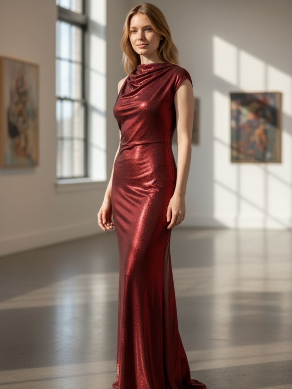 Finesse Red Metallic Dress